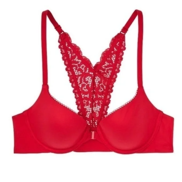 VS Body by Victoria Red Lightly Lined Demi 34DDD - Picture 2 of 9